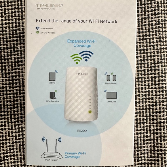 TP-Link AC750 WiFi Extender (RE220) w/ Ethernet Port, Dual Band 5GHz/2.4GHz - Picture 7 of 8